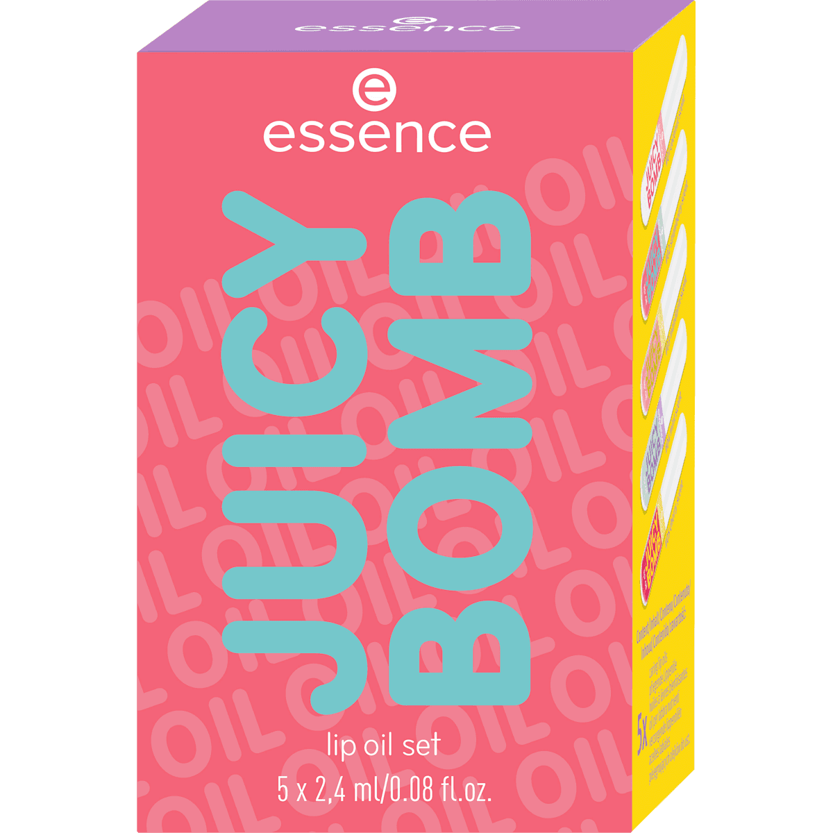 essence Coffret huile à lèvres Juicy Bomb 5 pièces 01 Glossy Days Ahead! (essence Lippenöl Juicy Bomb Set 5tlg 01 Glossy Days Ahead!, 1 St) — produit allemand authentique au Maroc
