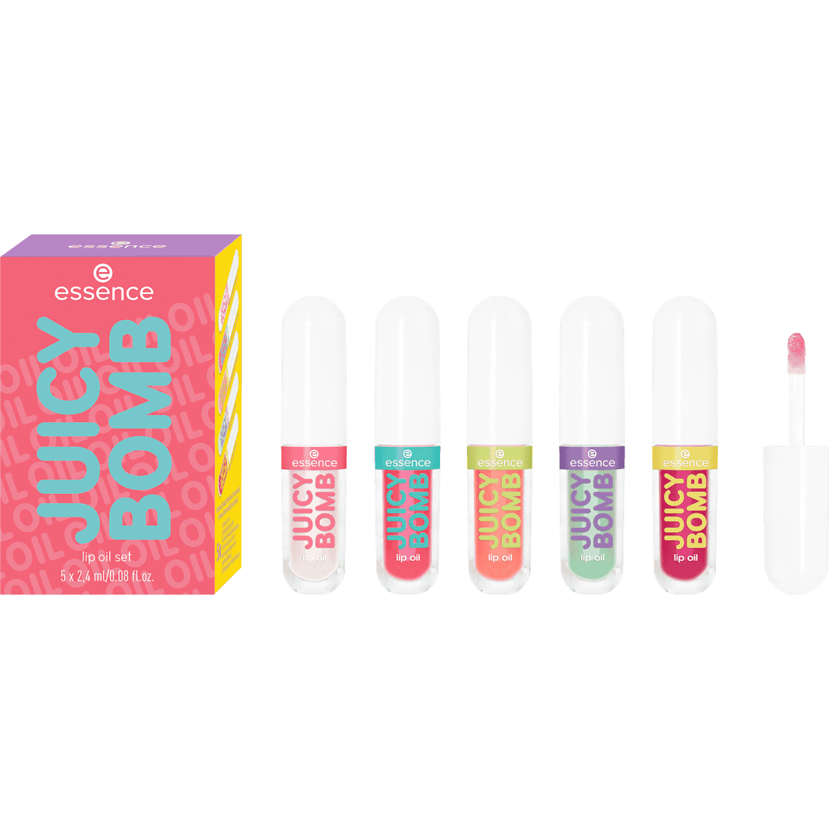 essence Coffret huile à lèvres Juicy Bomb 5 pièces 01 Glossy Days Ahead! — produit allemand authentique au Maroc