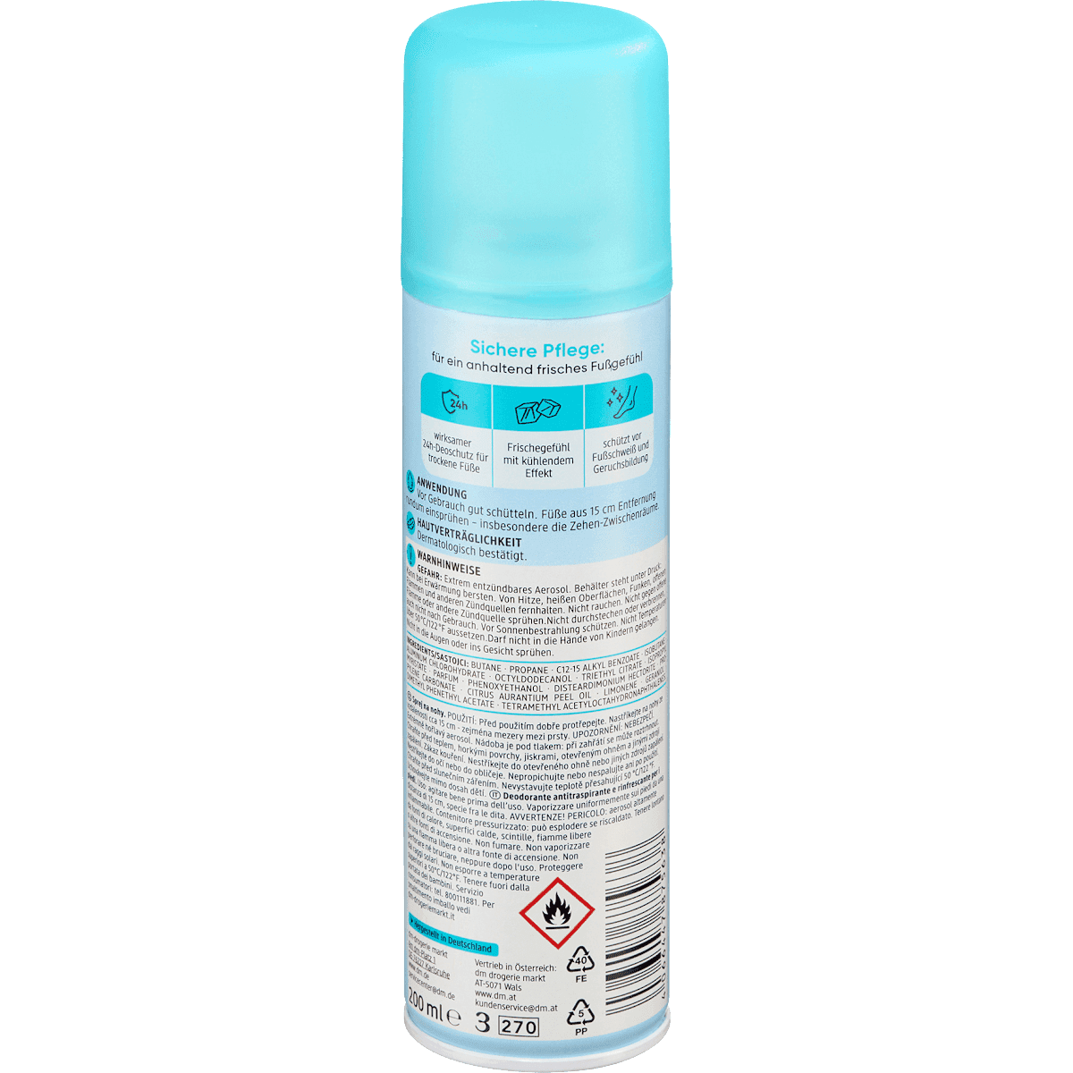 Balea Deodorant spray feet, 200 ml (Balea Fuß Deospray, 200 ml) — authentic German product in Morocco