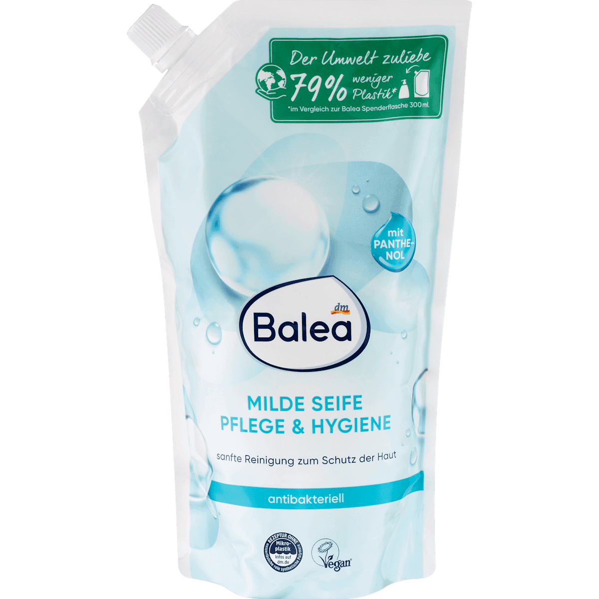 Balea Savon liquide doux soin & hygiène antibactérien recharge, 500 ml — produit allemand authentique au Maroc