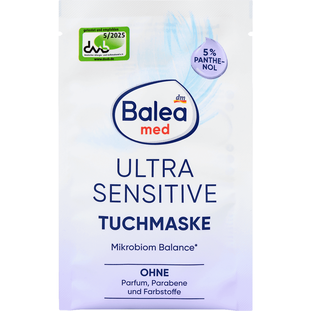 Balea med Masque tissu Panthénol Ultra Sensitive, 1 pc — produit allemand authentique au Maroc