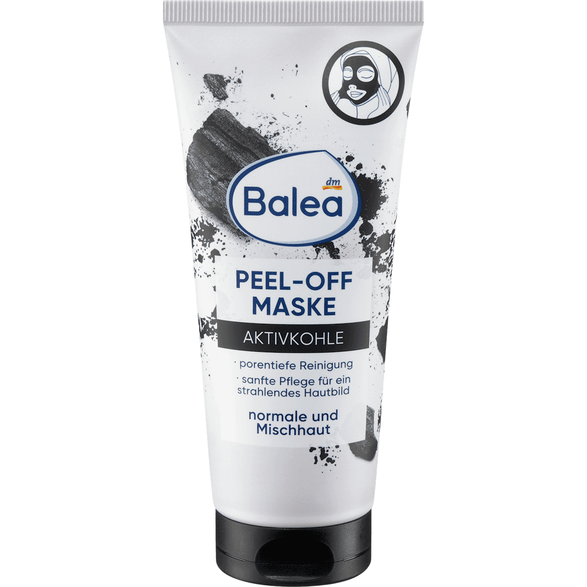 Balea Masque visage peel-off charbon actif 100 ml — produit allemand authentique au Maroc