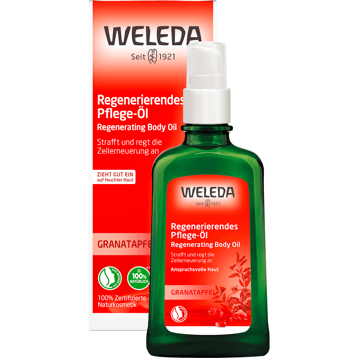 Weleda Huile corporelle grenade-Regenerations-huile, 100 ml — produit allemand authentique au Maroc