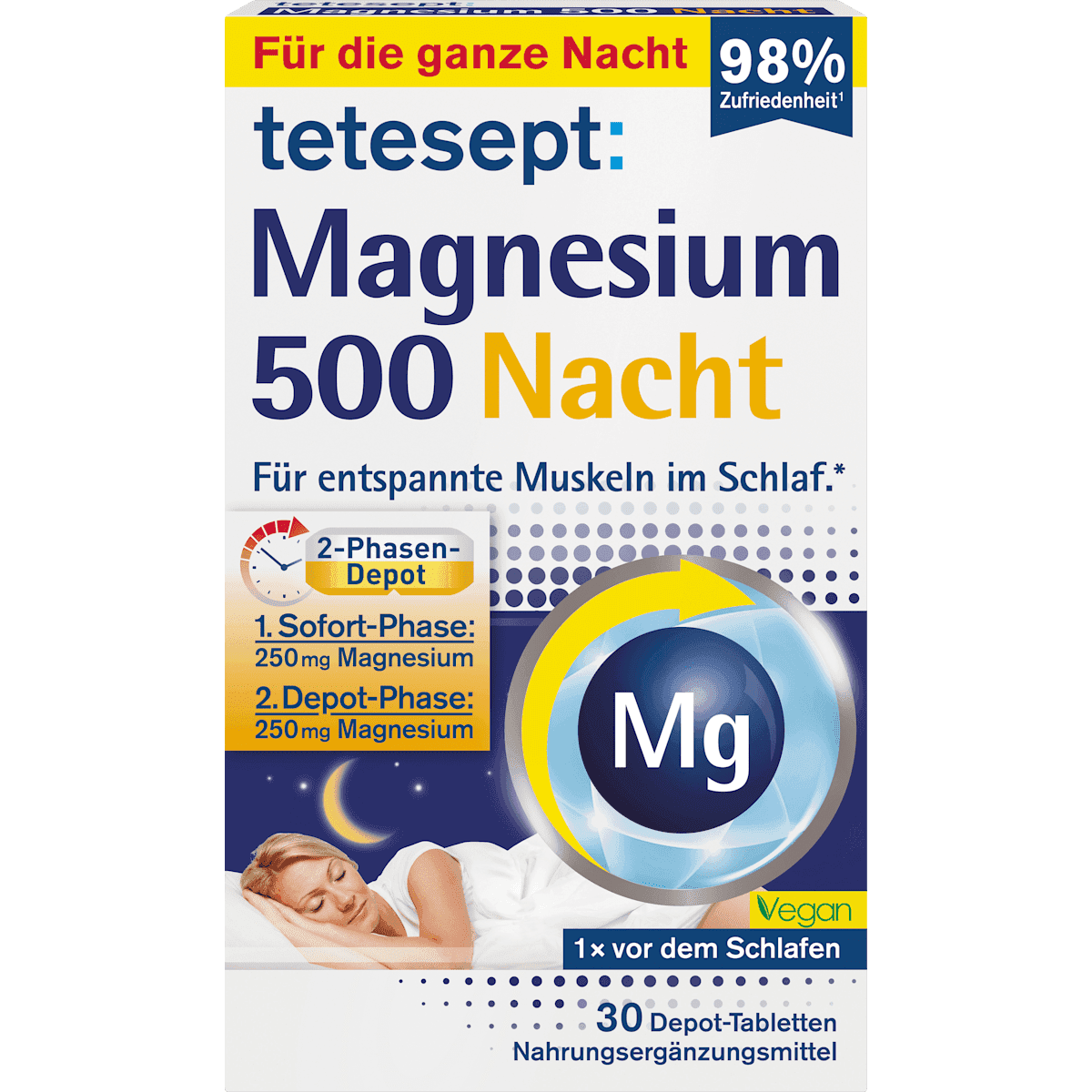 tetesept Magnésium comprimés Nuit 30 pièces, 42,6 g — produit allemand authentique au Maroc