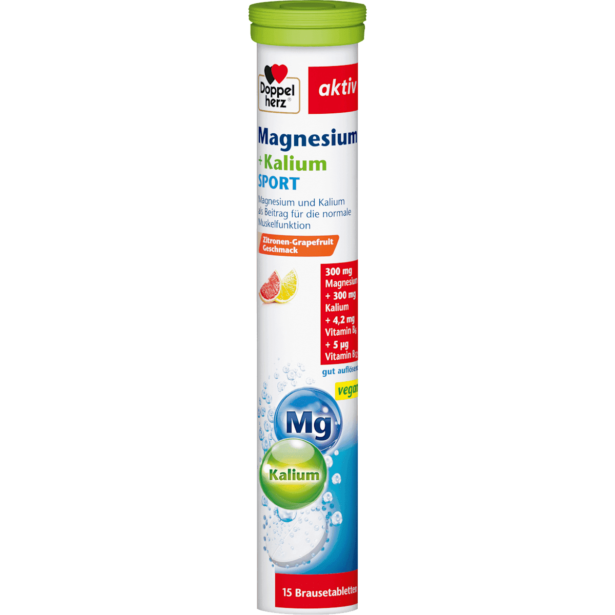 Doppelherz Magnésium Kalium Sport comprimés effervescents (15 pièces), 99 g — produit allemand authentique au Maroc