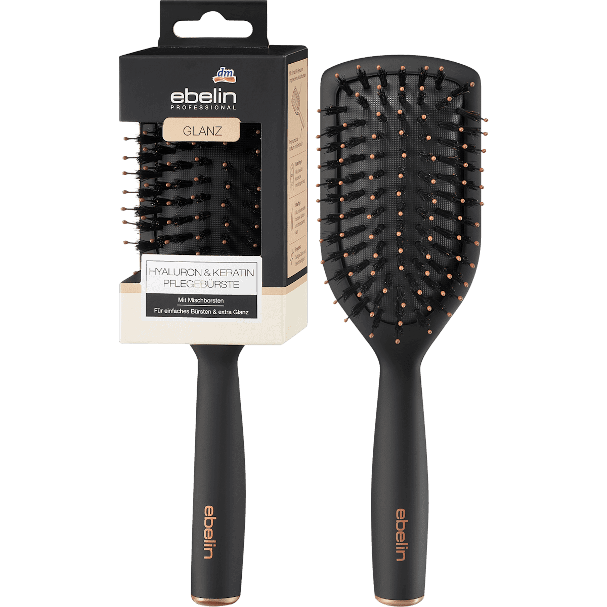 ebelin PROFESSIONAL Brosse plate Acide hyaluronique & Keratin ovale 1 pièce — produit allemand authentique au Maroc