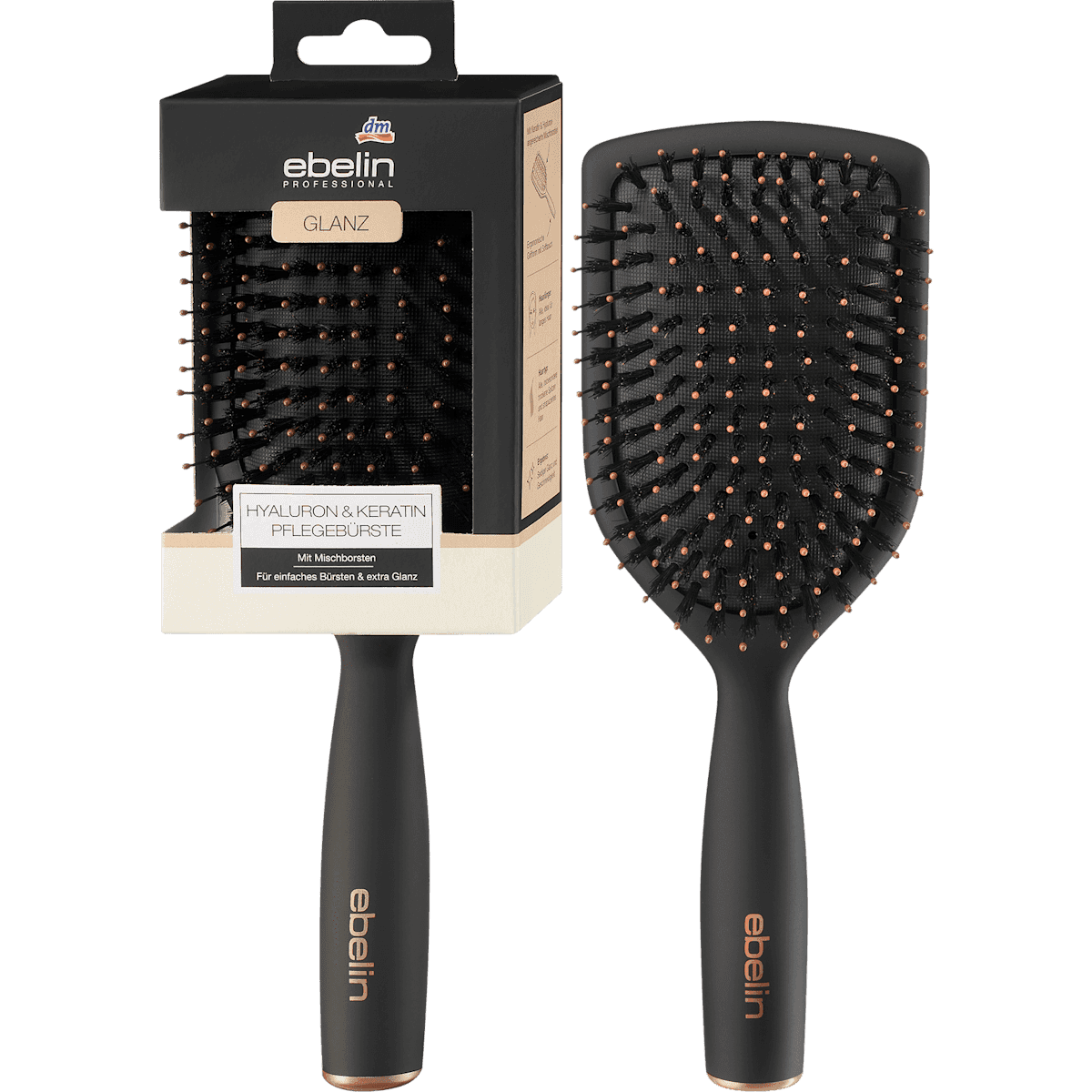 ebelin PROFESSIONAL brosse plate Acide hyaluronique & Keratin 1 pièce — produit allemand authentique au Maroc
