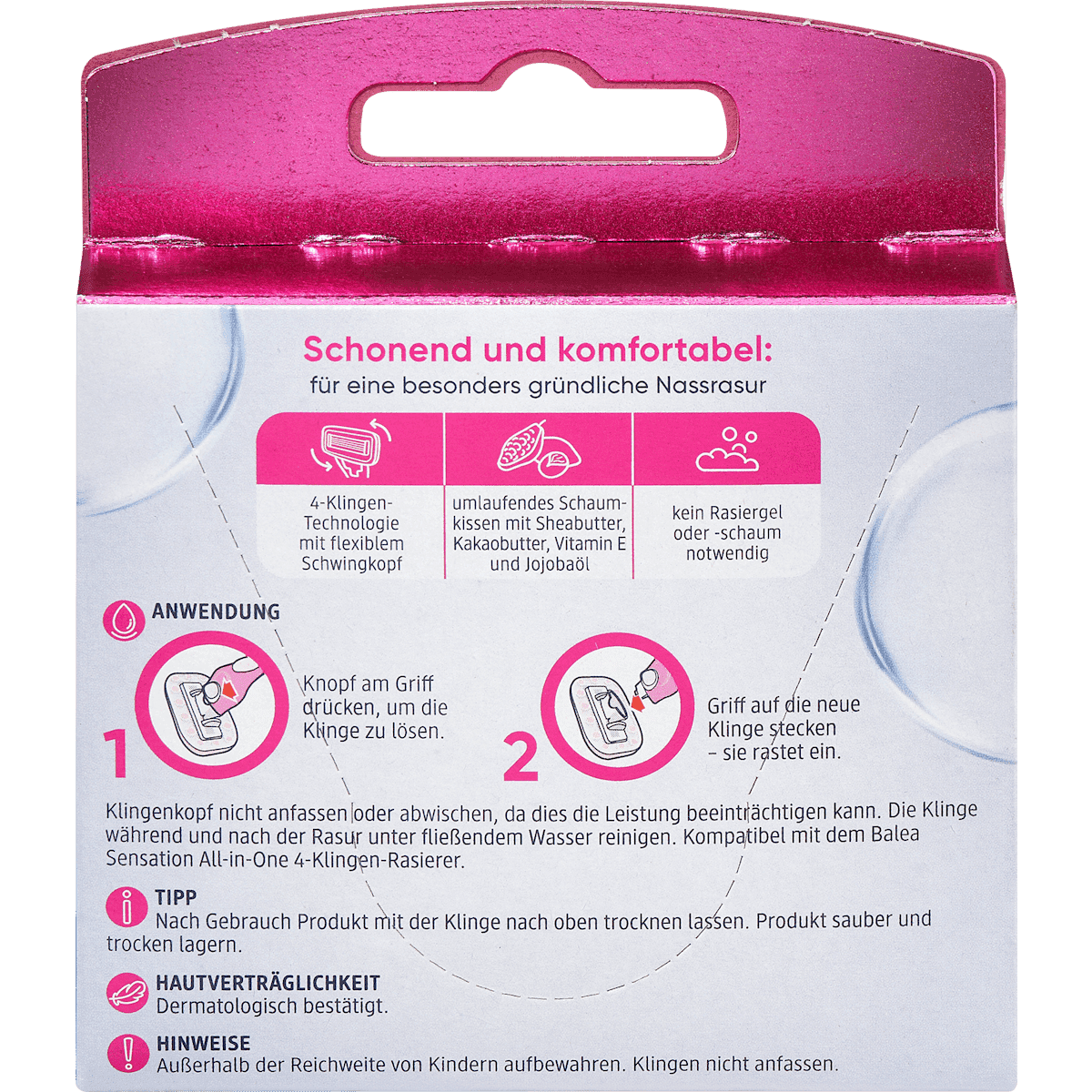 Balea razor blades Sensation 6 pcs (Balea Rasierklingen Sensation, 6 St) — authentic German product in Morocco