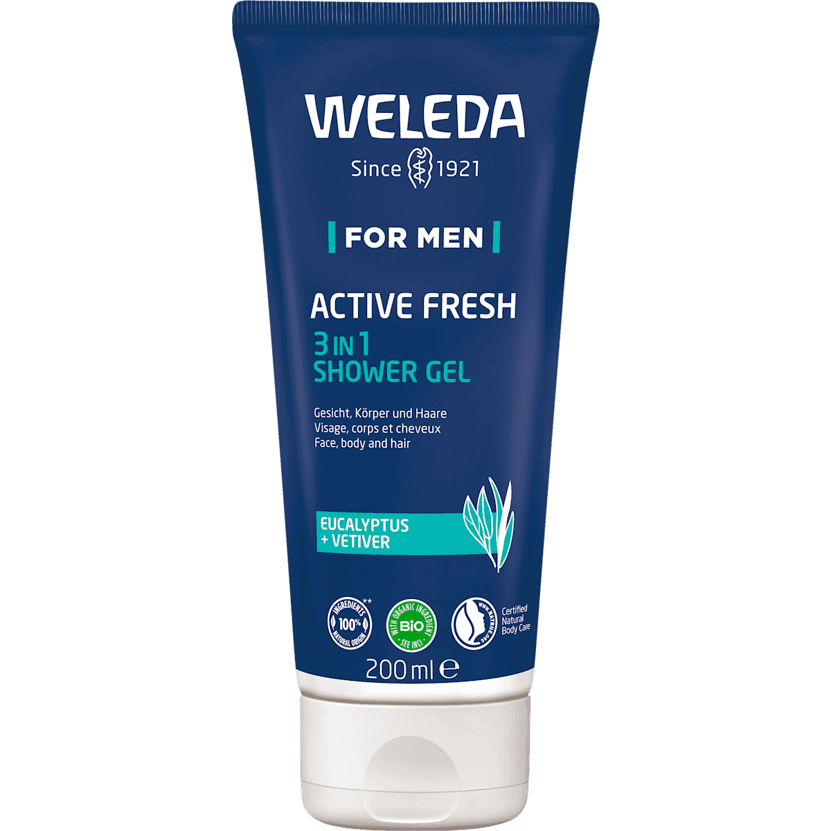 Weleda Gel douche MEN Aktiv, 200 ml — produit allemand authentique au Maroc