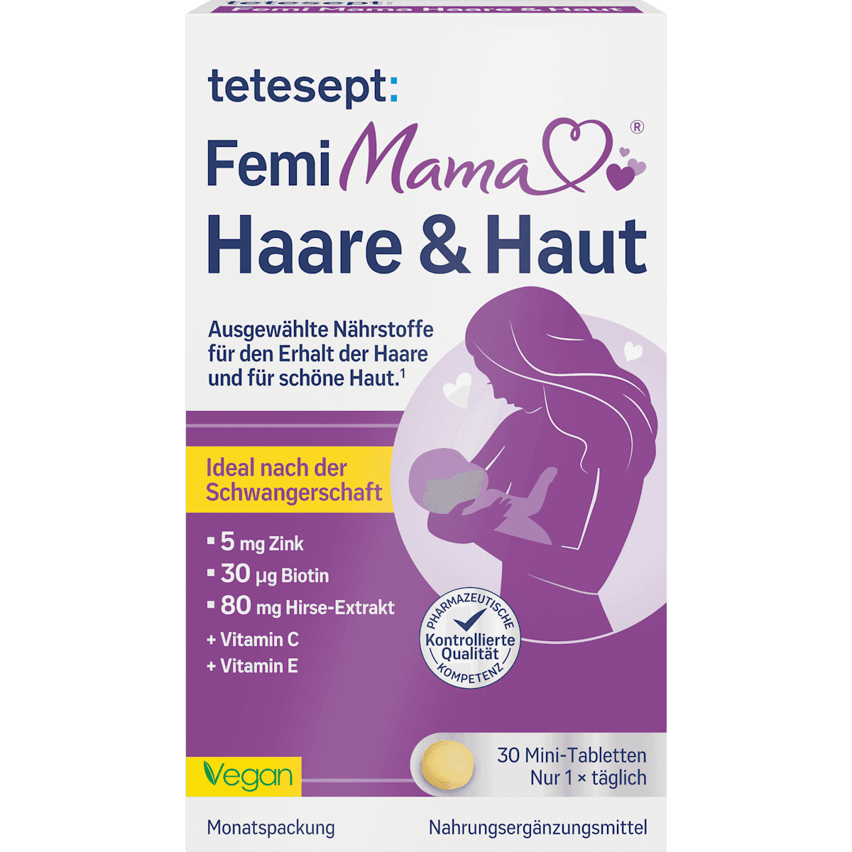 tetesept Femi Mama cheveux & peau 30 pièces, 23 g — produit allemand authentique au Maroc