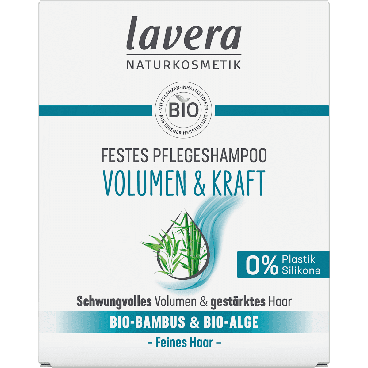 lavera NATURKOSMETIK Shampooing solide Volumen & Kraft, 50 g — produit allemand authentique au Maroc