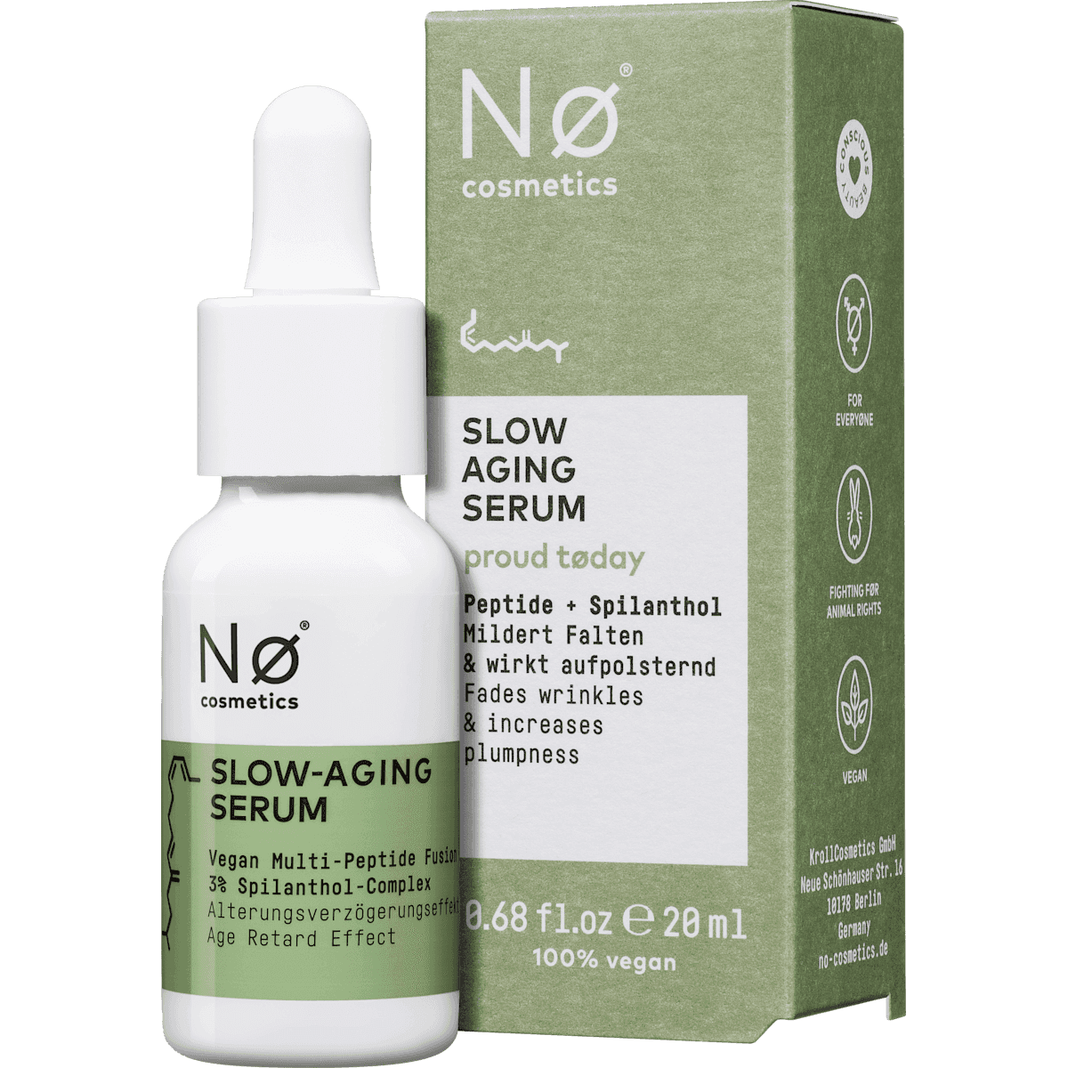 NØ cosmetics Serum Slow-Aging, 20 ml — produit allemand authentique au Maroc