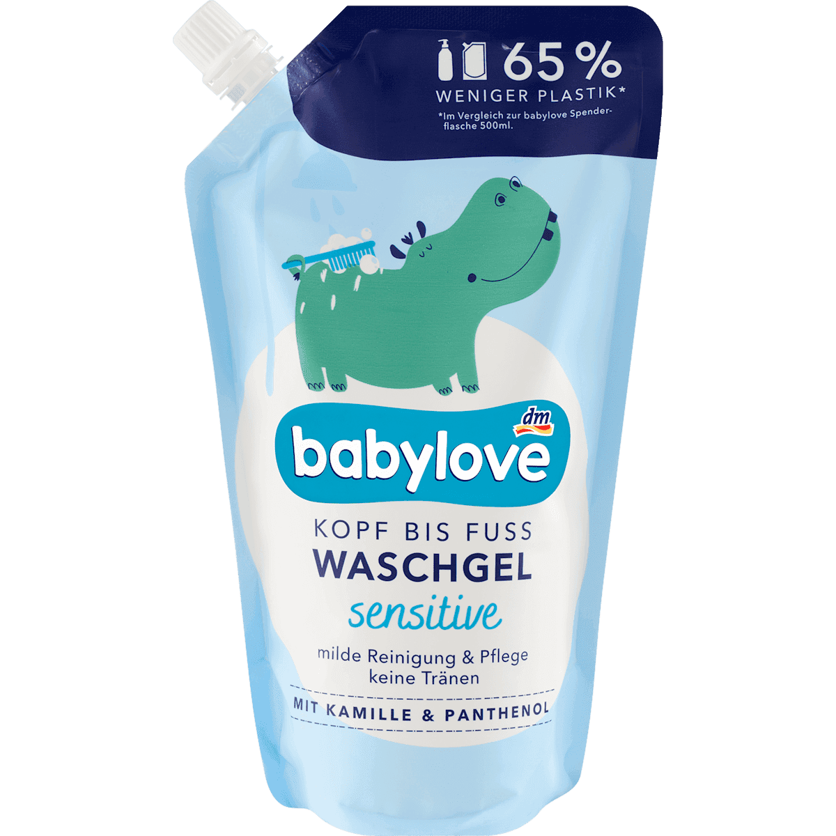 babylove Gel nettoyant tête aux pieds sensitive recharge, 500 ml — produit allemand authentique au Maroc