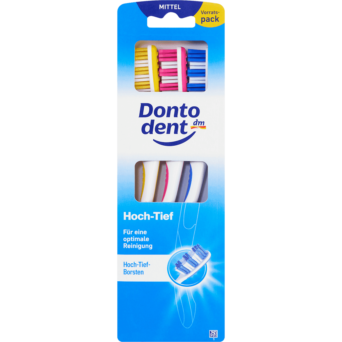 Dontodent brosse à dents peau Bas medium, 3 pc — produit allemand authentique au Maroc