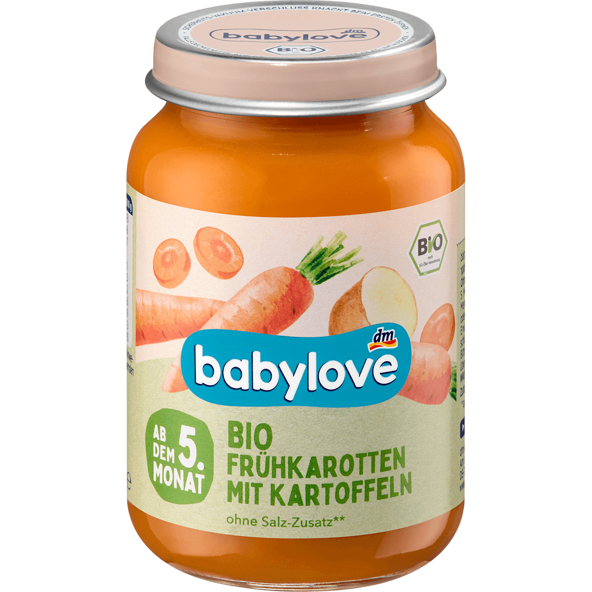 babylove légumes carottes nouvelles et pomme de terre dès 5 mois 190 g — produit allemand authentique au Maroc