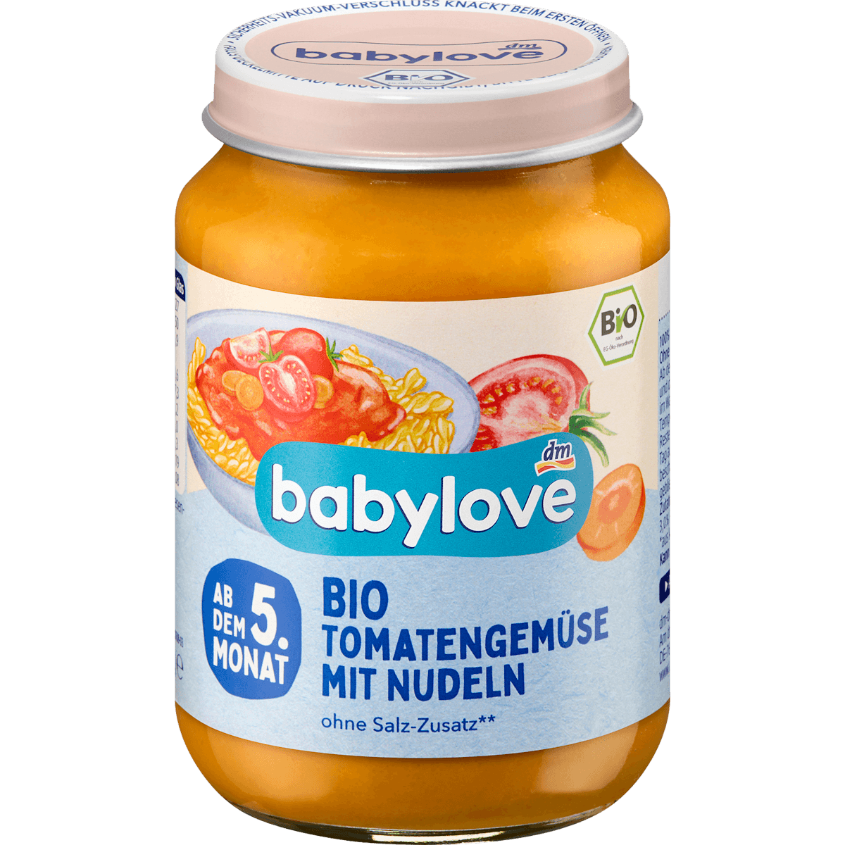 babylove Repas tomates et légumes aux pâtes dès le 5e mois, 190 g — produit allemand authentique au Maroc