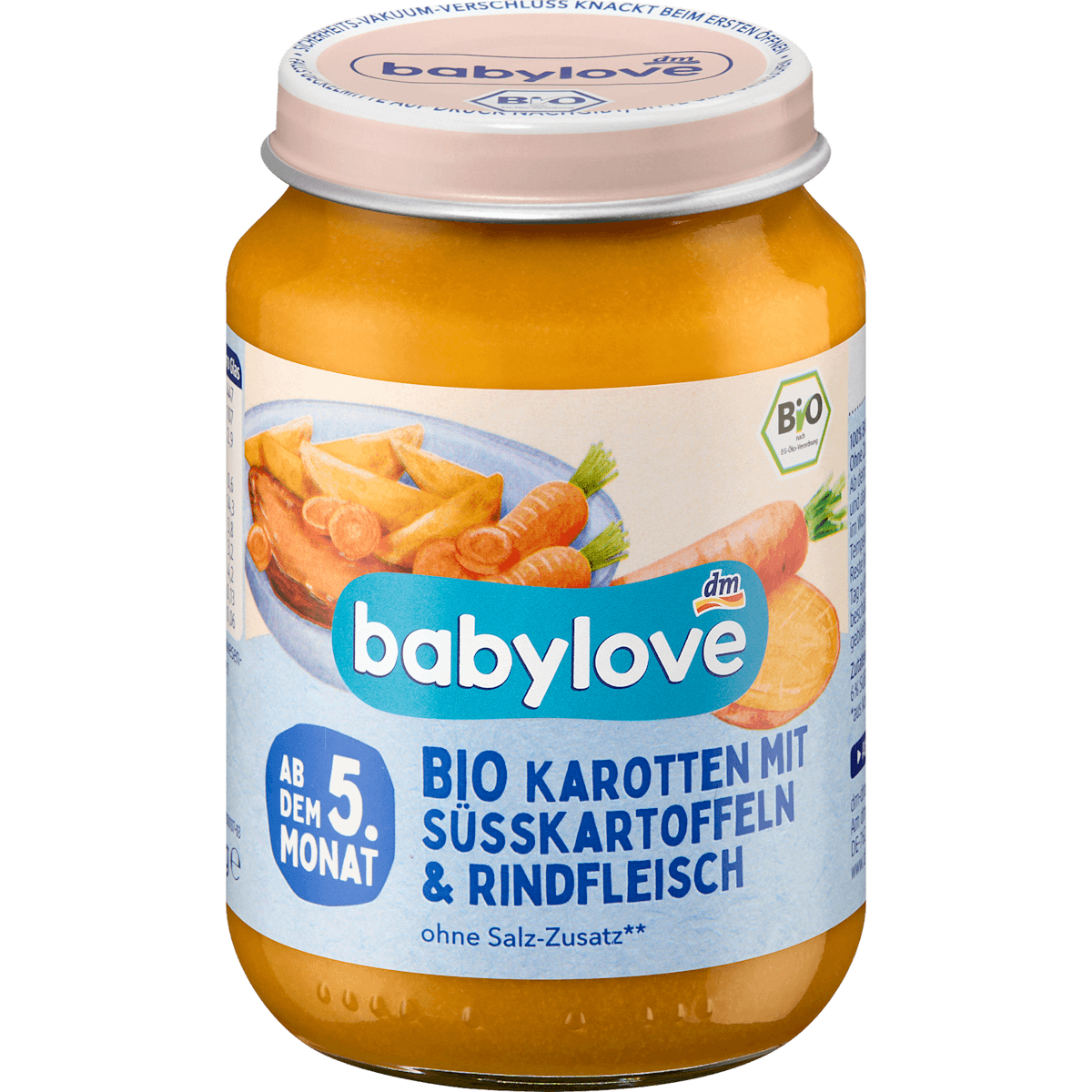 babylove menu carottes patate douce et bœuf dès 5 mois, 190 g — produit allemand authentique au Maroc
