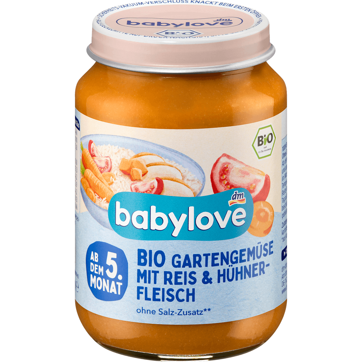 babylove Menu légumes du jardin riz & poulet dès le 5e mois 190 g — produit allemand authentique au Maroc