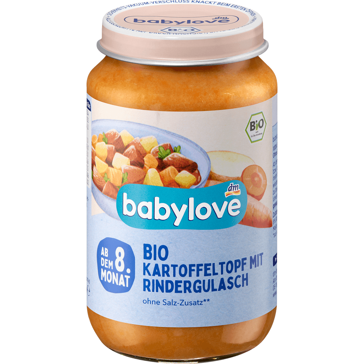 babylove Menu pommes de terre au goulache de bœuf dès le 8e mois, 220 g — produit allemand authentique au Maroc