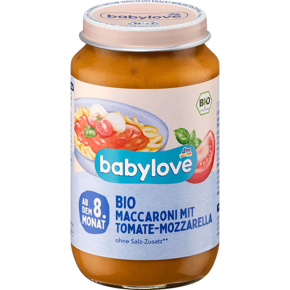babylove Menu Macaroni tomate-mozzarella dès 8 mois, 220 g — produit allemand authentique au Maroc