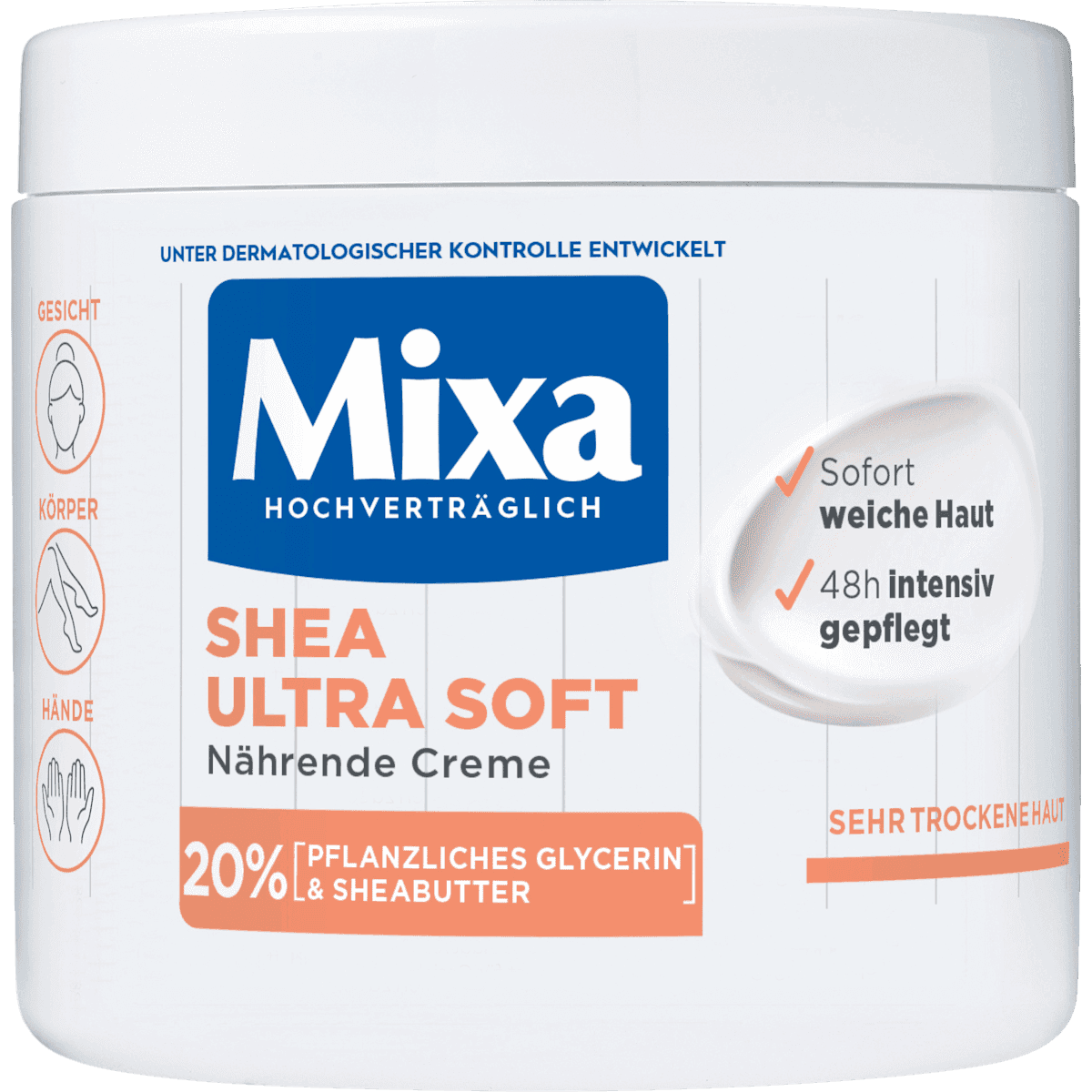Mixa Crème hydratante Karité Ultra Soft, 400 ml — authentic German product in Morocco