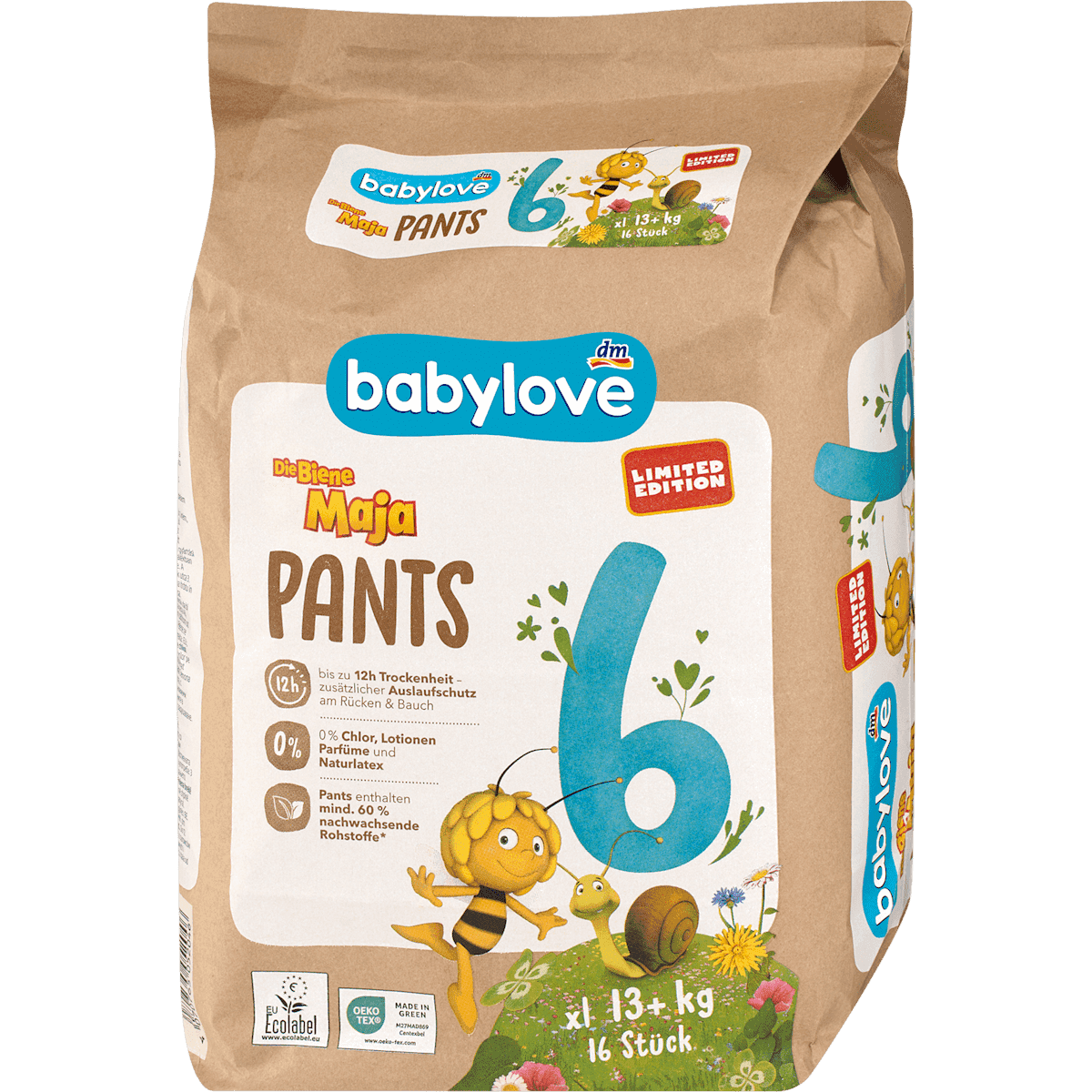 babylove Bébé Pants Maya l'abeille taille 6 xl (15-20 kg), 16 pièces — produit allemand authentique au Maroc