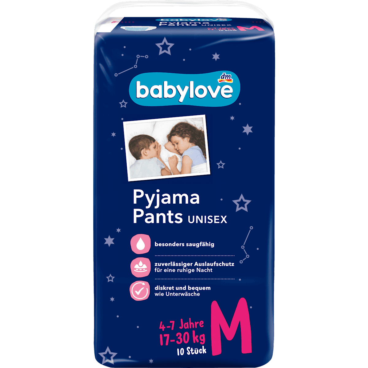 babylove Culottes de nuit mixte taille M 4-7 ans (17-30 kg), 10 pièces — produit allemand authentique au Maroc