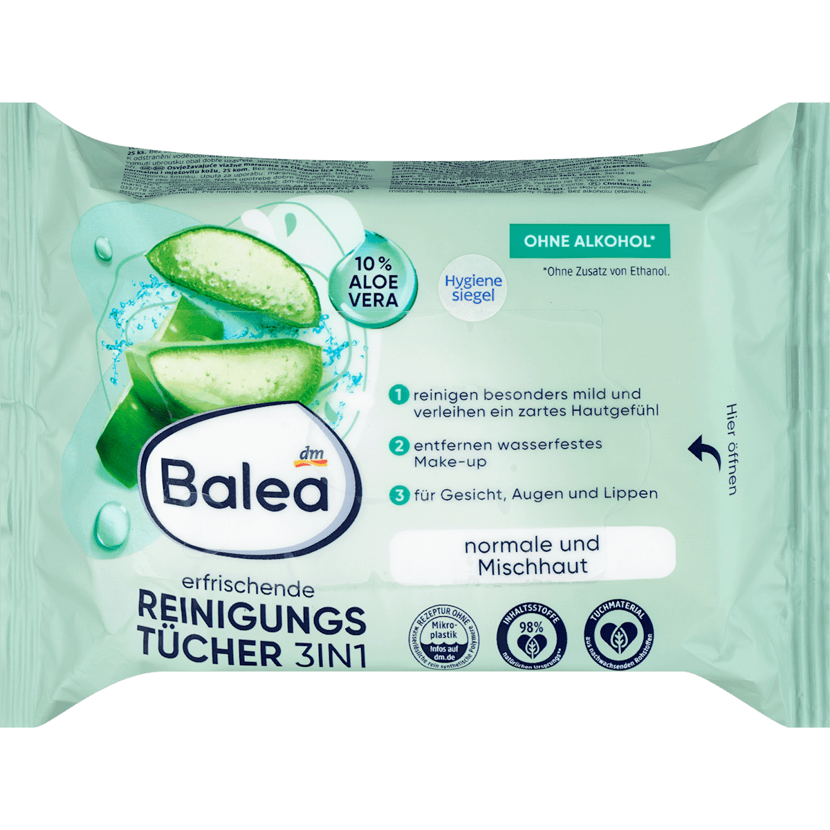 Balea Lingettes démaquillantes 3en1 rafraîchissantes 25 pièces — منتج ألماني أصلي في المغرب