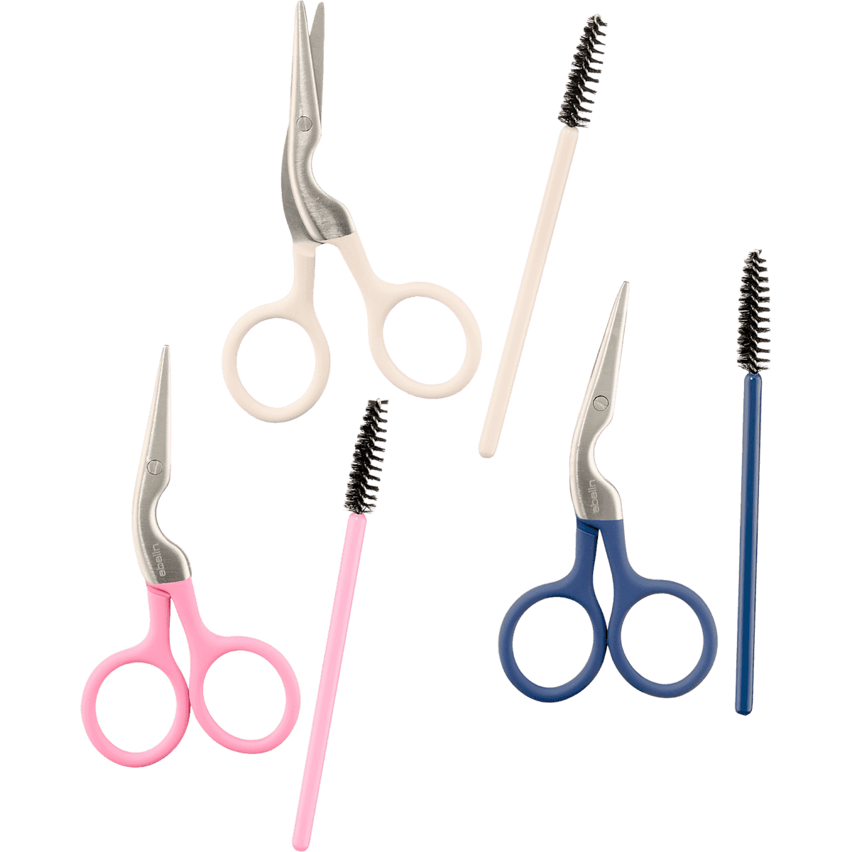 ebelin Ciseaux à sourcils avec brosse, 1 pc — produit allemand authentique au Maroc