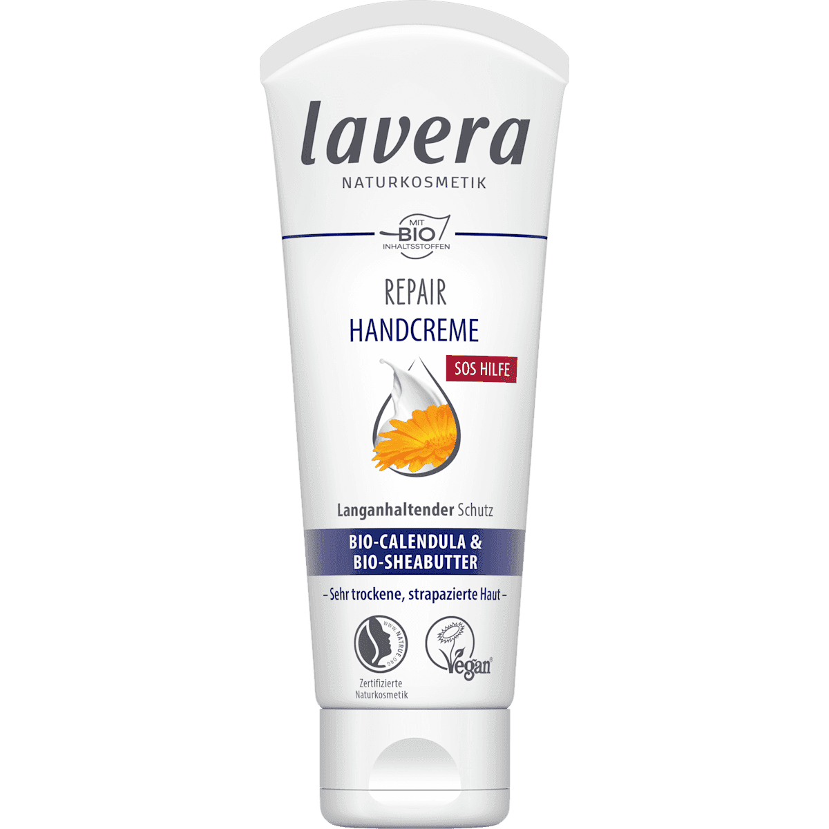 lavera NATURKOSMETIK Crème mains Repair SOS Hilfe avec Calendula & beurre de karité, 75 ml — منتج ألماني أصلي في المغرب