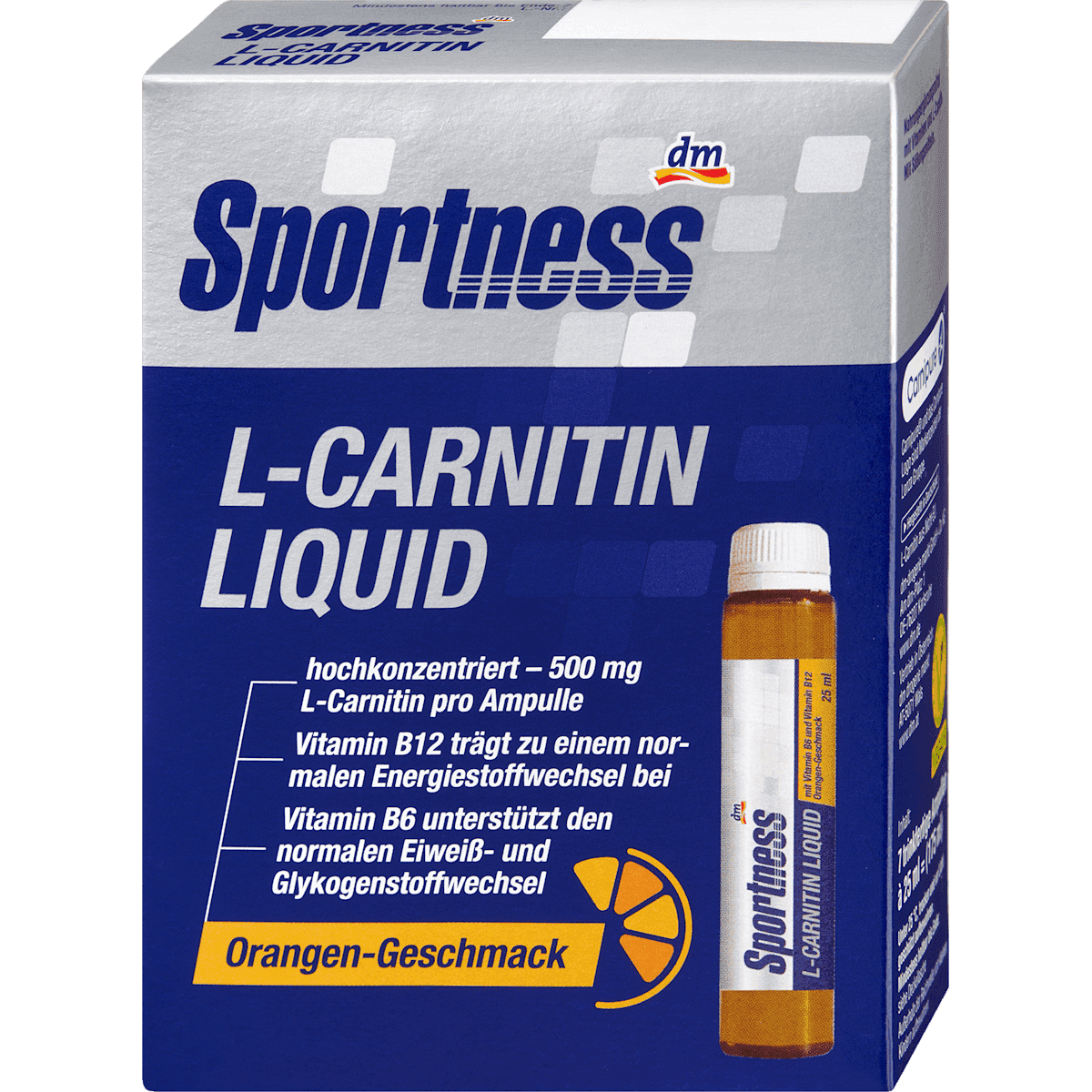 Sportness L-Carnitine Liquide goût orange 7 x 25 ml 175 ml — produit allemand authentique au Maroc