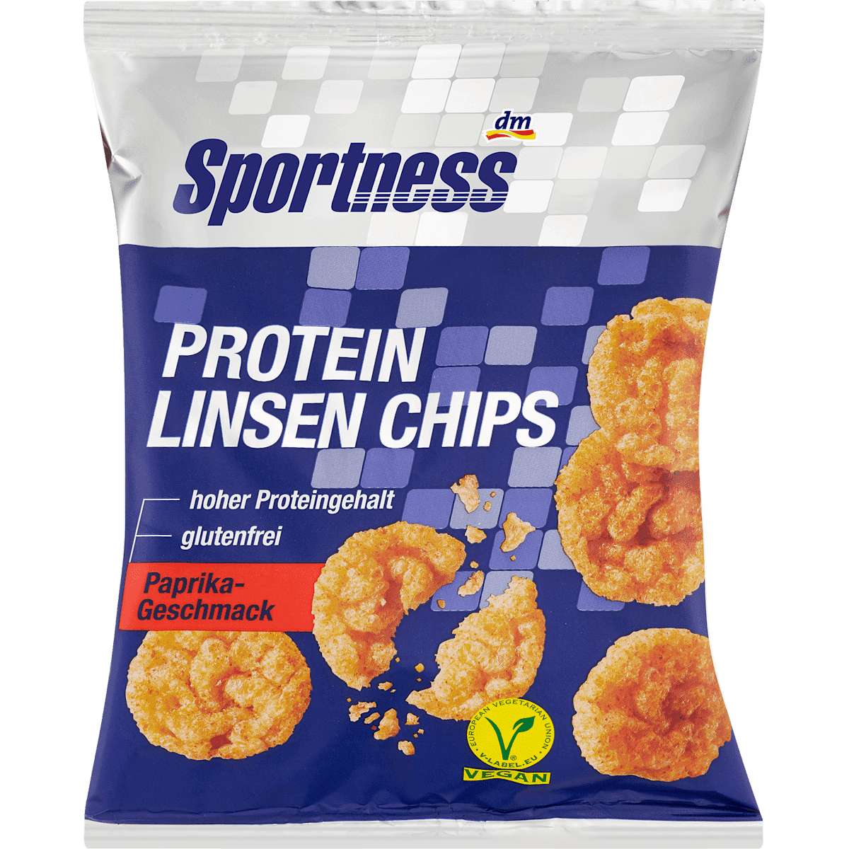 Sportness Chips de lentilles protéinées goût paprika vegan, 40 g — produit allemand authentique au Maroc