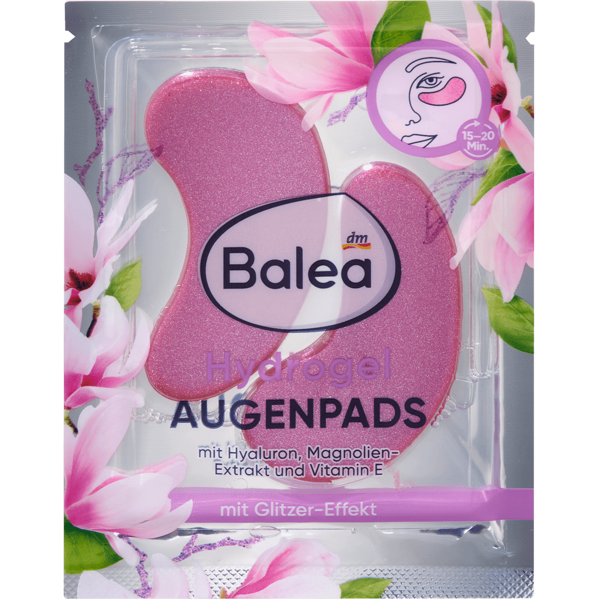 Balea patchs yeux hydrogel paillettes 1 paire 2 pièces — produit allemand authentique au Maroc