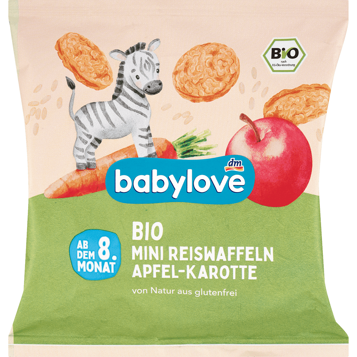 babylove Galettes de riz pomme & carotte dès 8 mois 35 g — produit allemand authentique au Maroc