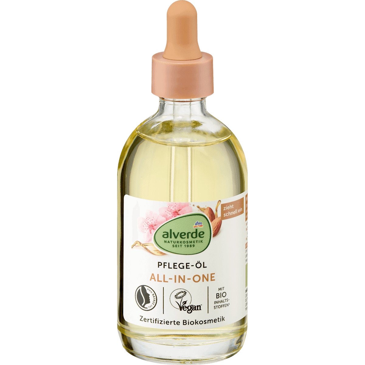 alverde NATURKOSMETIK Huile de soin All-in-One amande, 100 ml — produit allemand authentique au Maroc