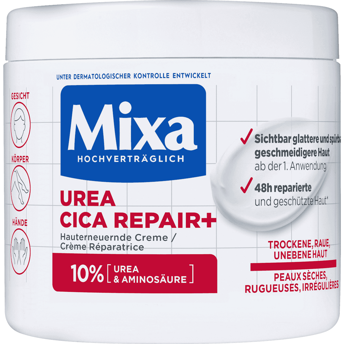 Mixa Crème hydratante 10 % Urée Cica Repair, 400 ml — authentic German product in Morocco