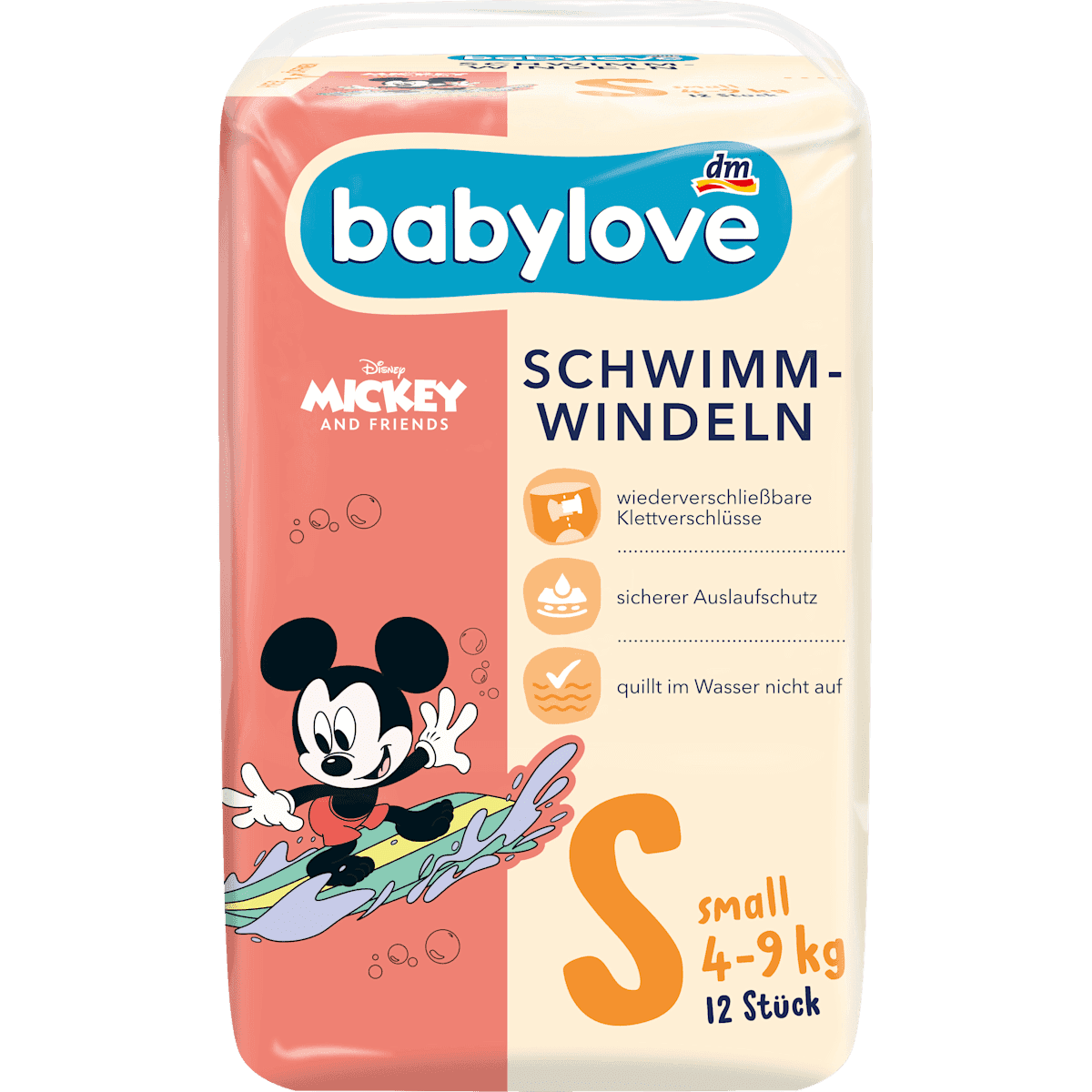 babylove couches de bain Disney T. Small 4-9 kg 12 pièces — produit allemand authentique au Maroc