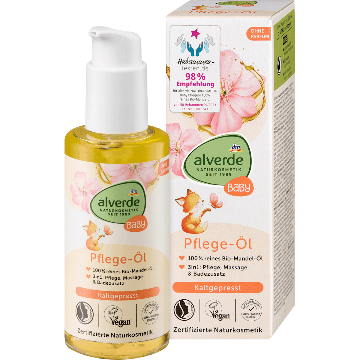alverde BABY alverde Bébé Huile de soin bébé amande 100 ml — produit allemand authentique au Maroc