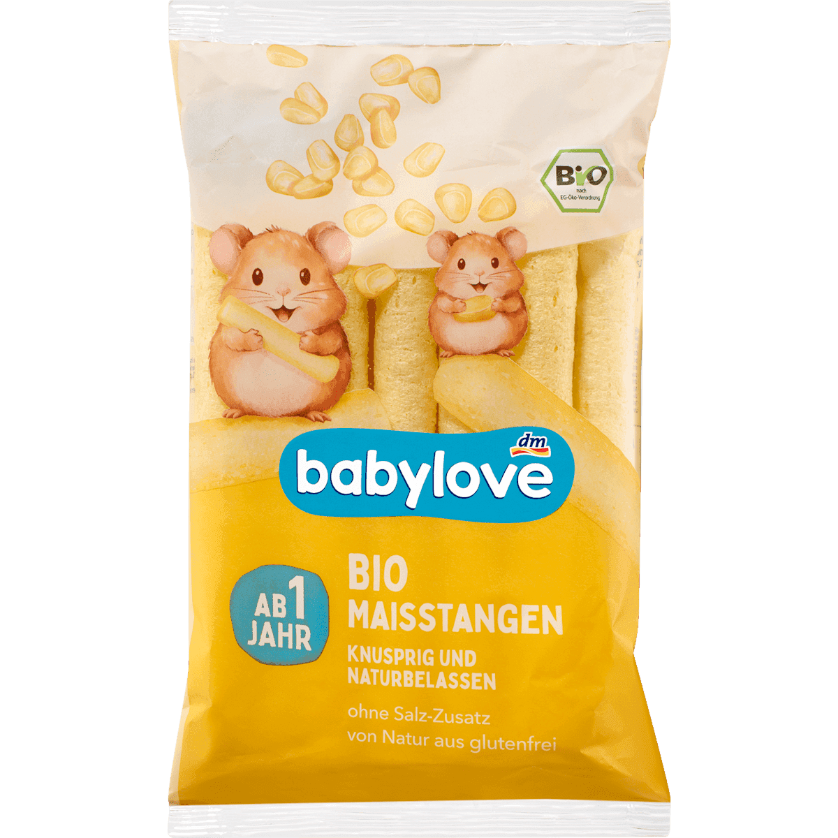 babylove Snack enfant bâtonnets de maïs dès 1 an 30 g — produit allemand authentique au Maroc