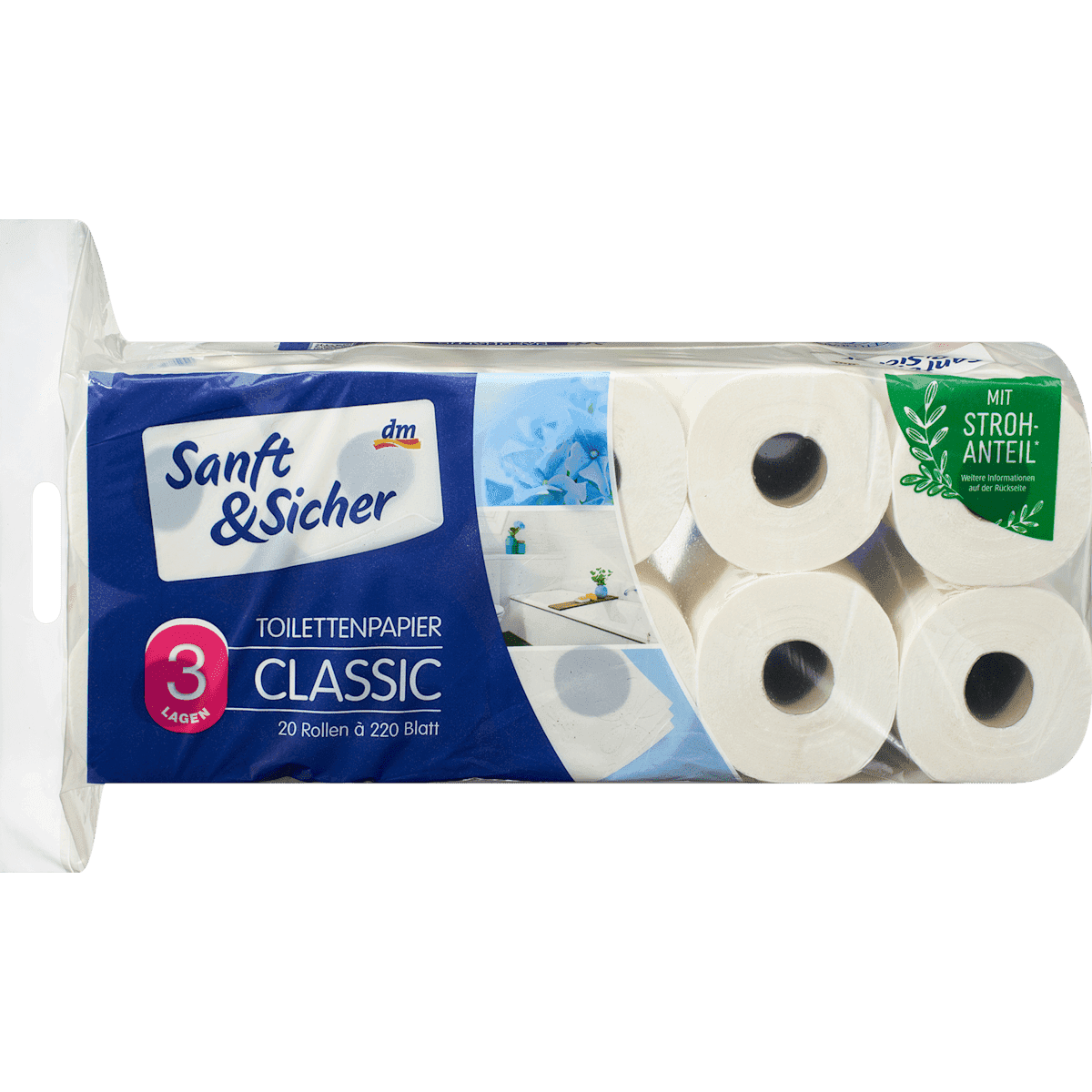 Sanft&Sicher Papier toilette Classic XXL 3 plis 20x220 feuilles 20 pièces — منتج ألماني أصلي في المغرب
