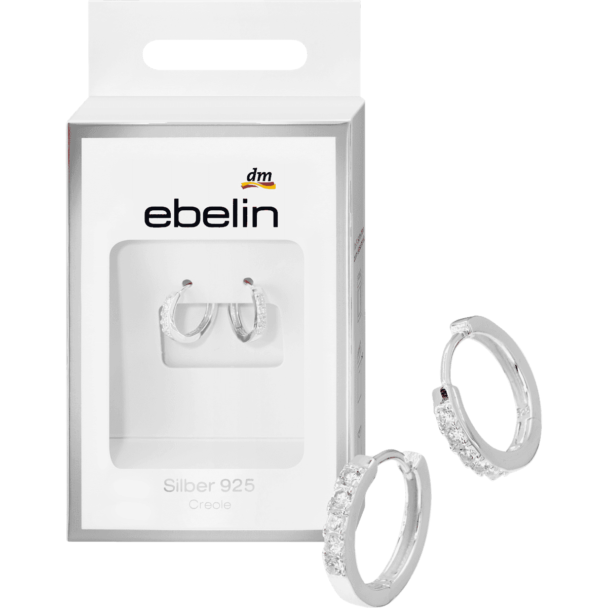 ebelin Créoles avec zircons argent 925 2 pc — produit allemand authentique au Maroc