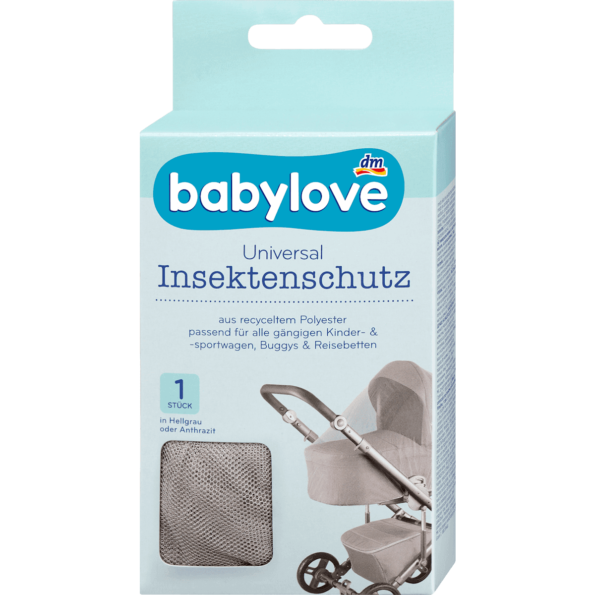 babylove Moustiquaire poussette universelle grise 1 pièce — produit allemand authentique au Maroc