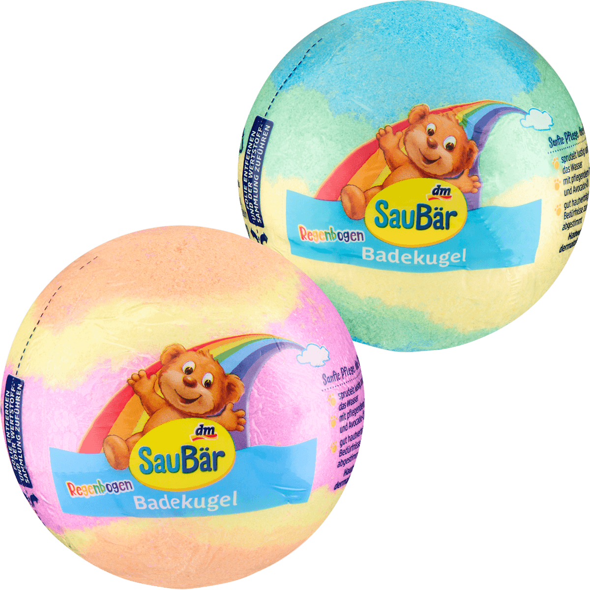 SauBär boule de bain enfant arc-en-ciel 1 pièce — produit allemand authentique au Maroc
