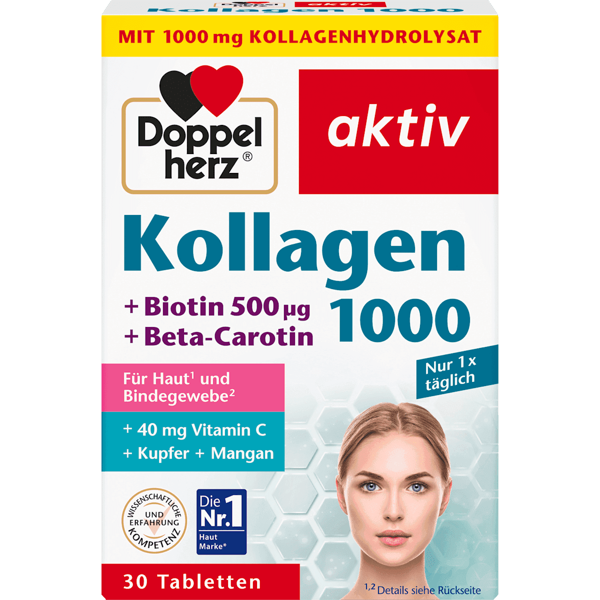 Doppelherz Collagène 1000, comprimés 30 pièces, 40,8 g — produit allemand authentique au Maroc