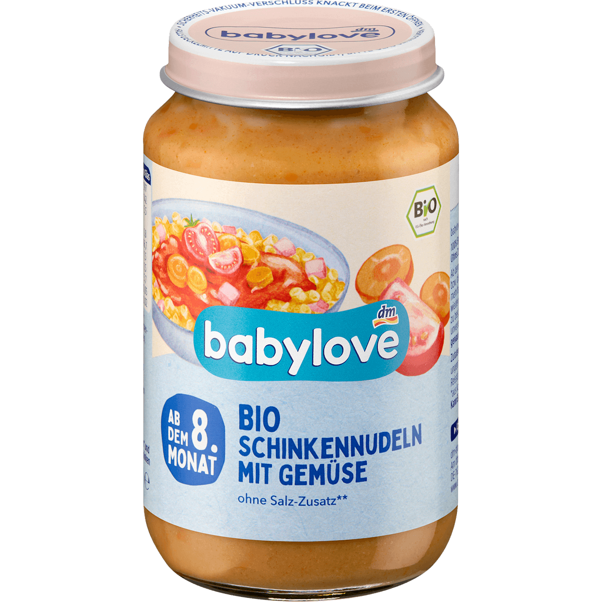 babylove menu pâtes au jambon et légumes dès 8 mois 220 g — produit allemand authentique au Maroc
