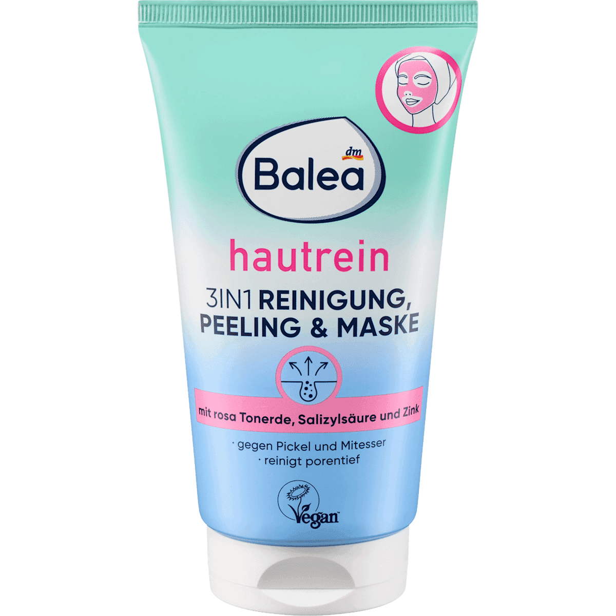 Balea Nettoyant, gommage & masque 3en1 peau nette, 150 ml — produit allemand authentique au Maroc