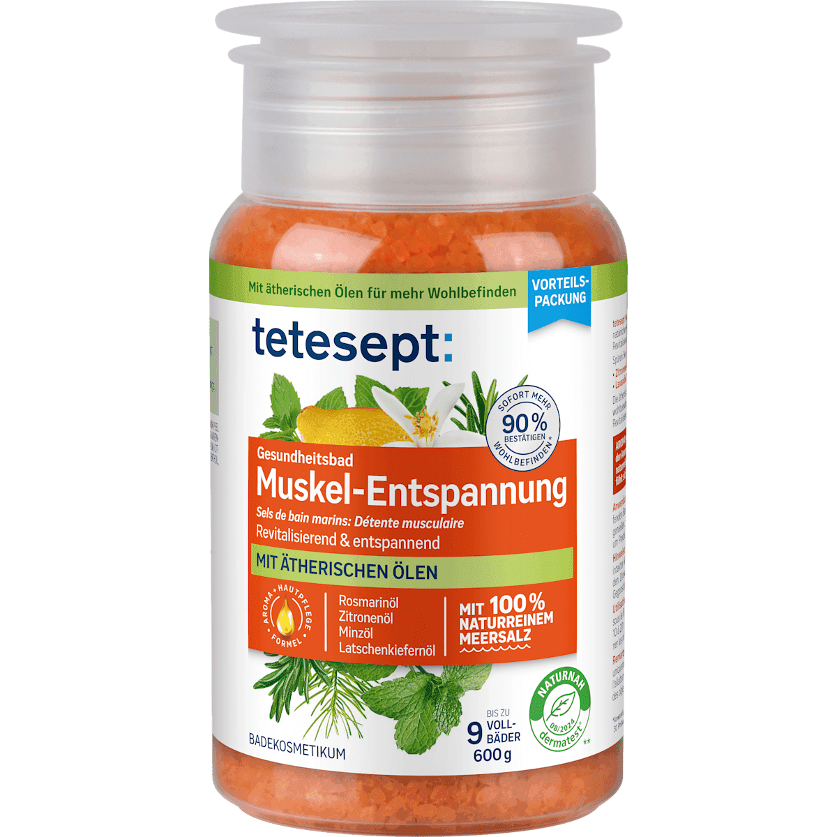 tetesept Sel de bain muscles-Détente, 600 g — produit allemand authentique au Maroc