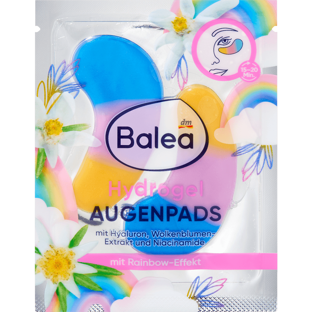 Balea patchs yeux hydrogel Rainbow (1 paire), 2 pièces — produit allemand authentique au Maroc