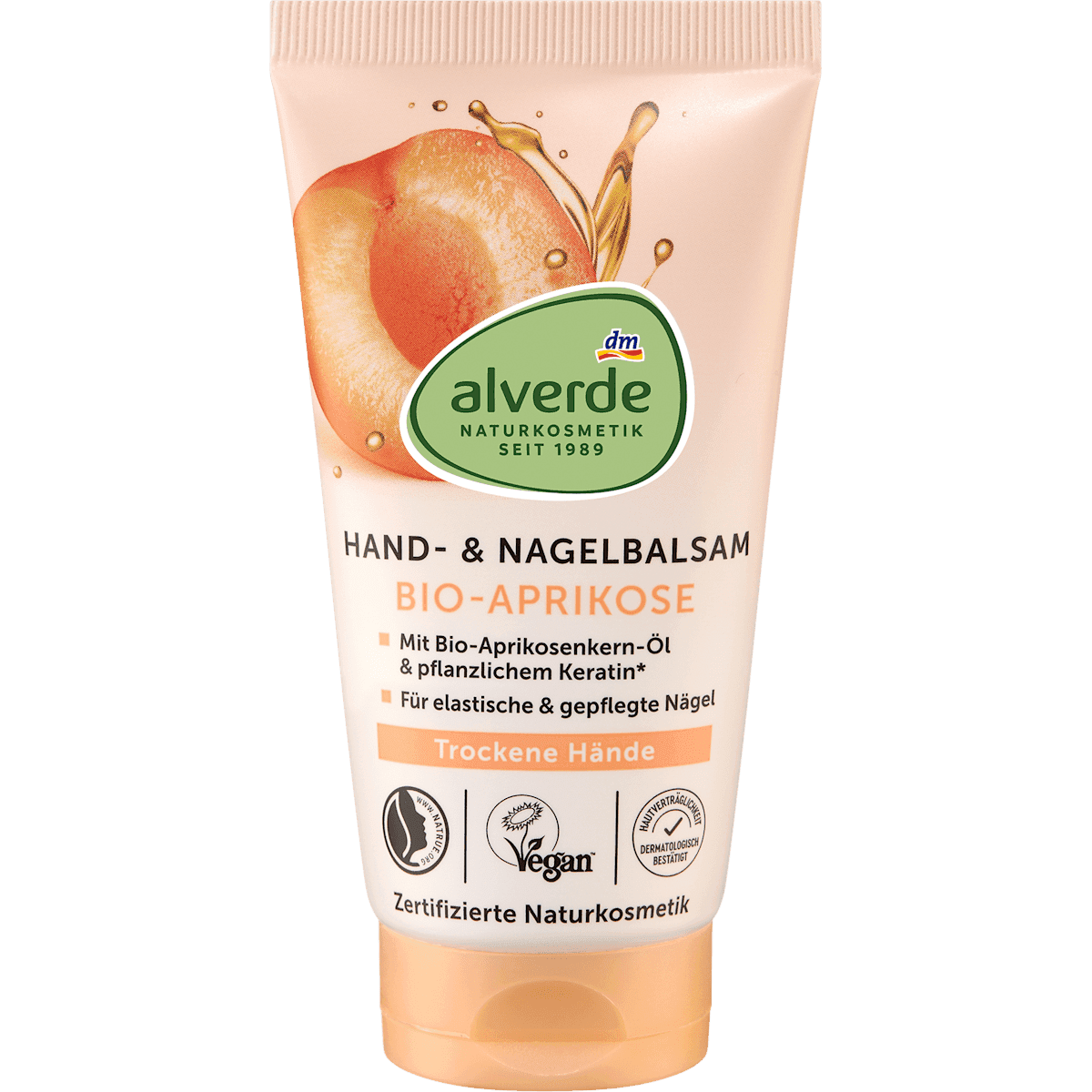 alverde NATURKOSMETIK baume mains et ongles abricot 75 ml — produit allemand authentique au Maroc
