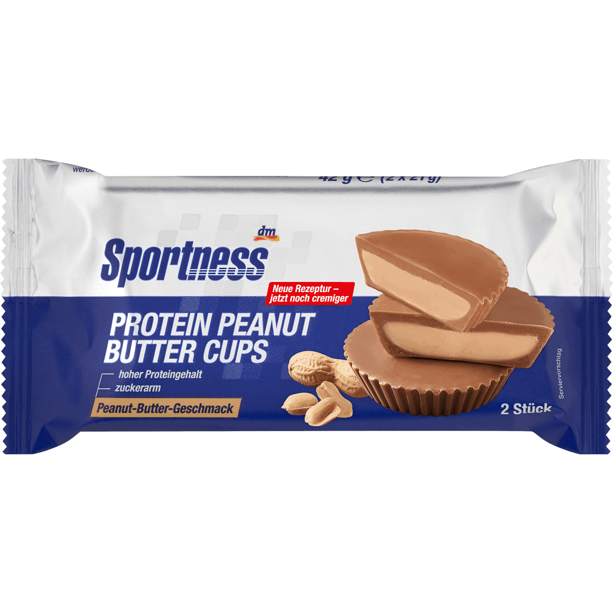 Sportness Protein Peanut Butter Cups, 42 g — produit allemand authentique au Maroc